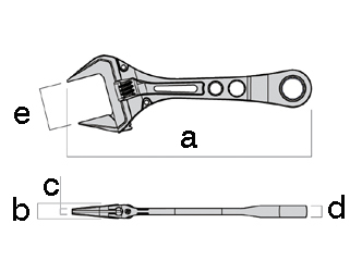Fujiya Kurokin Adjustable Monkey Wrench FGL-38-BG